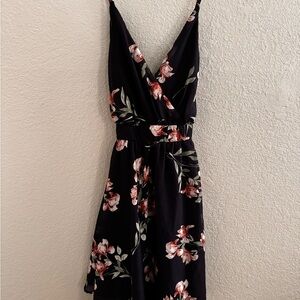 Trac Black Floral Midi Dress
